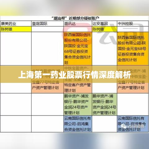 上海第一药业股票行情深度解析