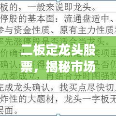二板定龙头股票，揭秘市场趋势与制胜投资策略