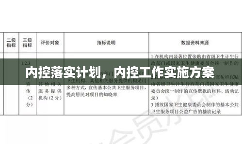 内控落实计划，内控工作实施方案 